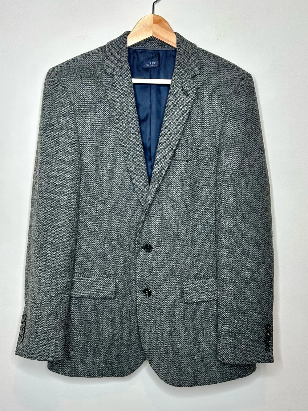 J.Crew Tweed Ludlow Jacket Size 38R English Wool Yorkshire By Moon Gray Multi